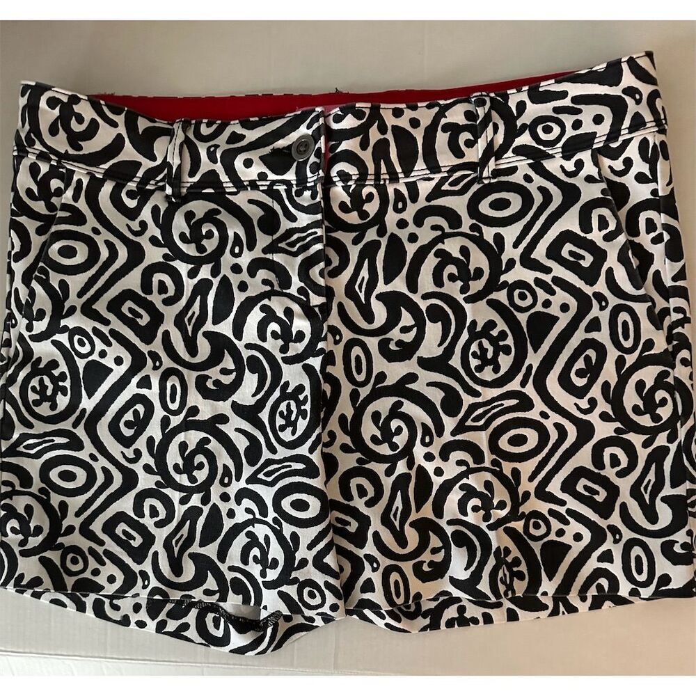 Isaac Mizrahi Black and White Patterned Trousers